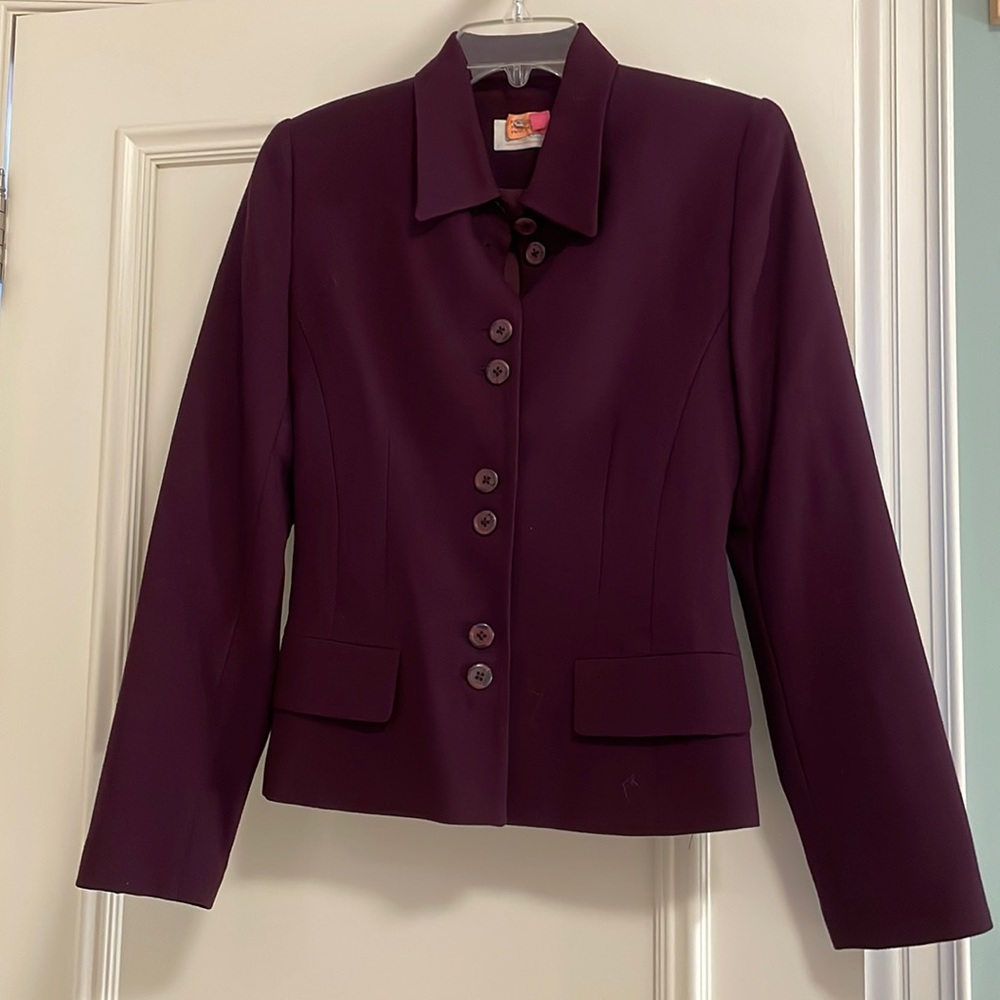 Funky 90s plum blazer with double button detail